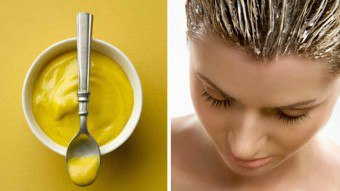 Topeng mustard untuk pertumbuhan rambut
